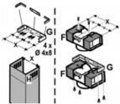 ELICA ICO - Assembling the deflector (only when a deflector composed of 3 parts is supplied – the deflector should be only for the filter version): - 1