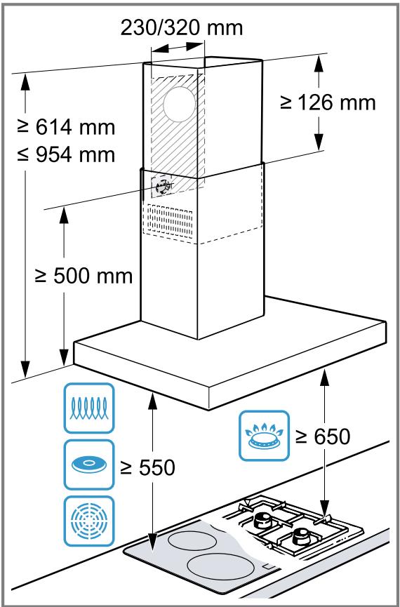NEFF D96BMV5N5B - D96BMV5N5 - Distances de sécurité - 1