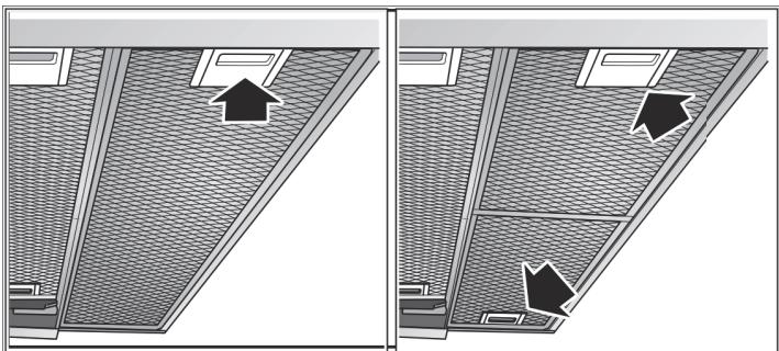 NEFF D49ED22X0 - D49ED22X1 - D49ED52X0 - D49ED52X1 - Retirer le filtre métallique à graisse - 1