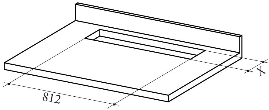 FRANKE DOWNDRAFT FDW 908 IB XS B - Bohrung der Auflagelänge - 1