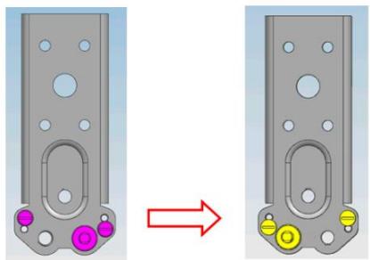 CANDY CCBF6182WFH - Montarea ušii, a accesoriilor balamalei inferioare in poziǐile corespunzǎtoare - 3
