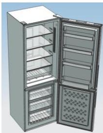 CANDY CCBF6182WFH - Montaje de la puerta del refrigerador y la del congelador en elazo contrario - 5