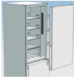 CANDY CCBF6182WFH - INVERSION DEL GIRO DE LA PUERTA Desmontaje de la puerta del refrigerador - 6