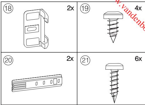 MIELE K34122I - - pour la fixation de la porte du meuble: - 1