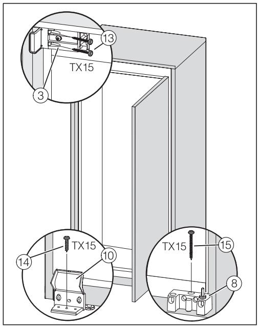 MIELE K34122I - Fixer l'appareil dans la niche - 1