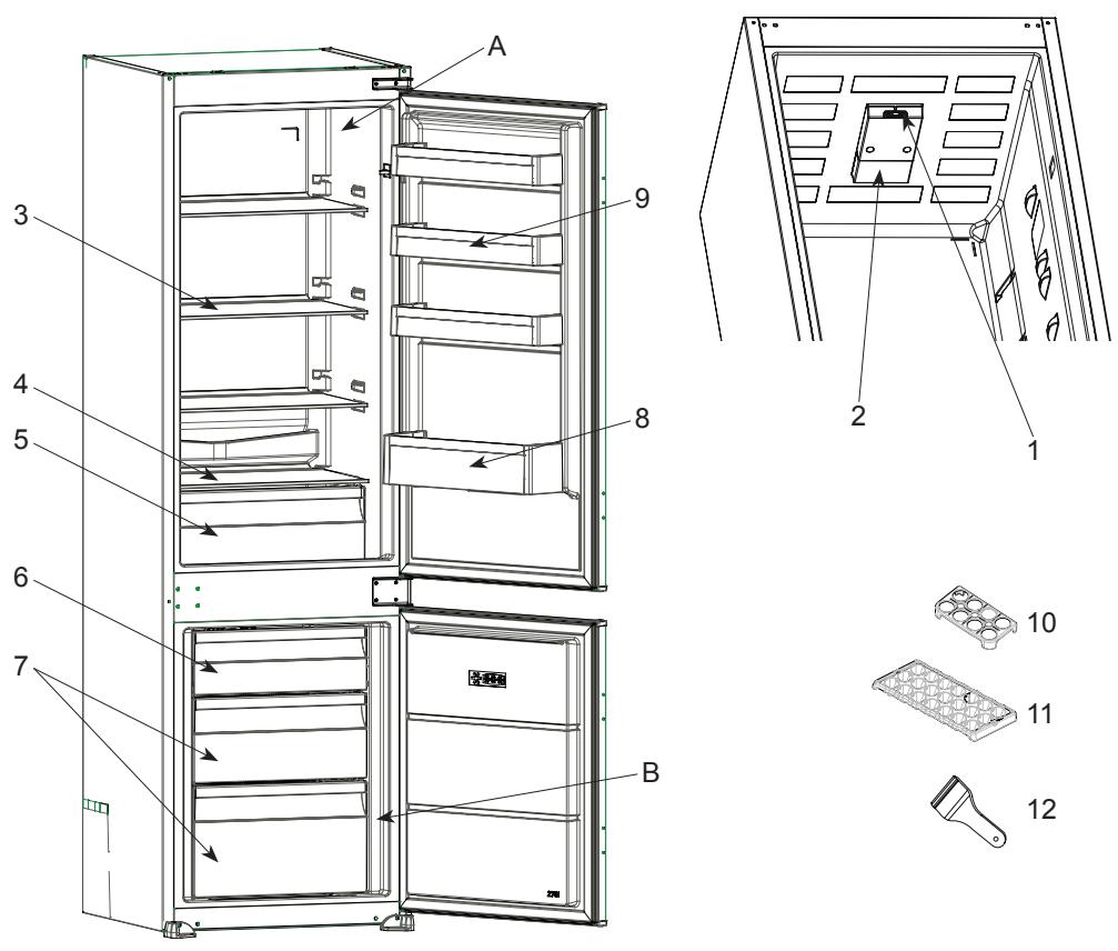 AIRLUX ARI301CA - PARTS OF THE APPLIANCE AND THE COMPARTMENTS - 1