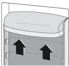 BRANDT BIS624ES - Posicionamento das prateleiras da porta - 1