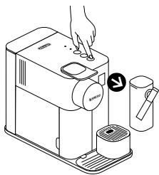 NESPRESSO LATTISSIMA ONE EN510 - Vaciado del sistema antes de un largo periodo sin utilizar la máquina/ Esvazie o Sistema Antes de um Período de Inatividade - 1
