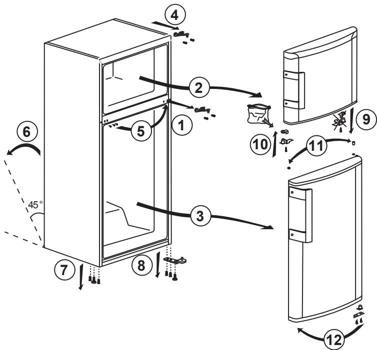 BEKO CRDSE437K21S - Réversibilité des portes - 1