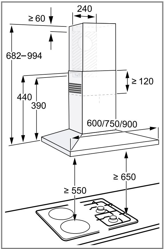 NEFF D95BHM4N0 - Dimensions de l'appareil - 3