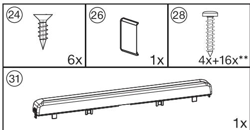 MIELE K37422ID - - pour le montage de la porte de l'appareil : - 1