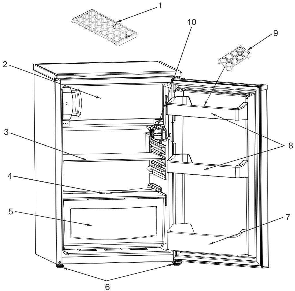 GORENJE RB4092ANW - DIJELOVI UREĐAJA I PREGRADE - 1