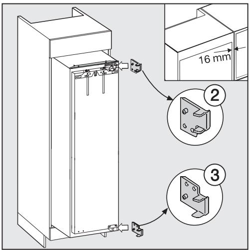 MIELE K37282IDF - Uniquement pour les parois d'armoires d'une épaisseur de 16 mm : - 1