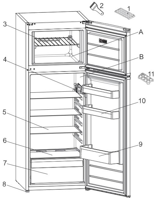 INDESIT I55TM4110W - LES PIÈCES DE L'APPAREIL ET DES COMPARTIMENTS (TM 55 cm / 140cm) - 1