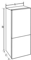 LG GB6216SDS  -  GB6216SPS - Dimensions et dégagements - 1