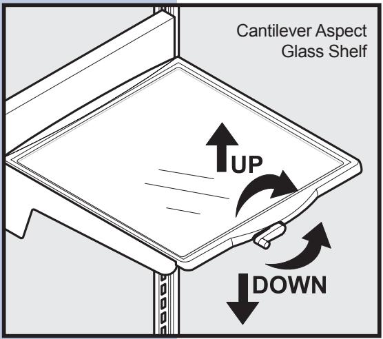 Cantilever Aspect Glass Shelf UP DOWN