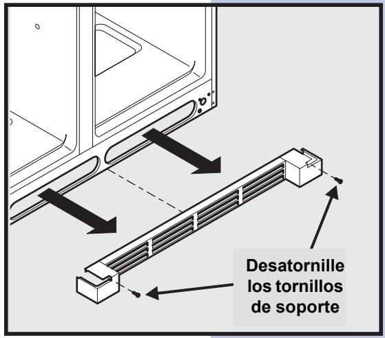 Desatornille los tornillos de soporte
