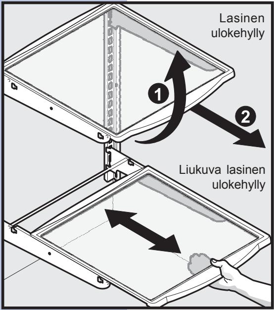 Lasinen ulokehylly 1 2 Liukuva lasinen ulokehylly