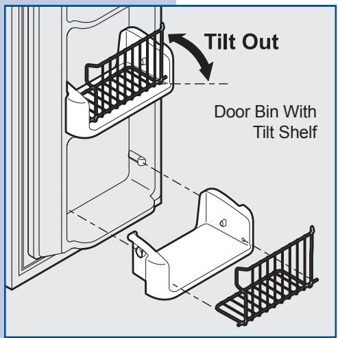 Tilt Out Door Bin With Tilt Shelf