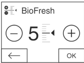 LIEBHERR CBNEF 5715  -  CBNEF5735-21 - Setting the temperature in the BioFresh compartment. - 2