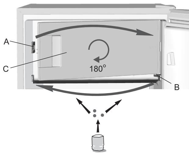 GORENJE RB6093AW - Changing the direction of low temperature compartment door opening - 1