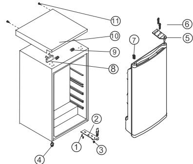 ZANUSSI ZRG10800WA - >Zmiana kierunku otwierania drzwi - 1