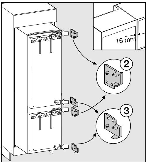 MIELE KF37673ID - Uniquement pour les parois démeublables d'une épaisseur de 16 mm : - 1