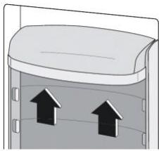 DE DIETRICH DRL 1624J - Positioning the door shelves - 1