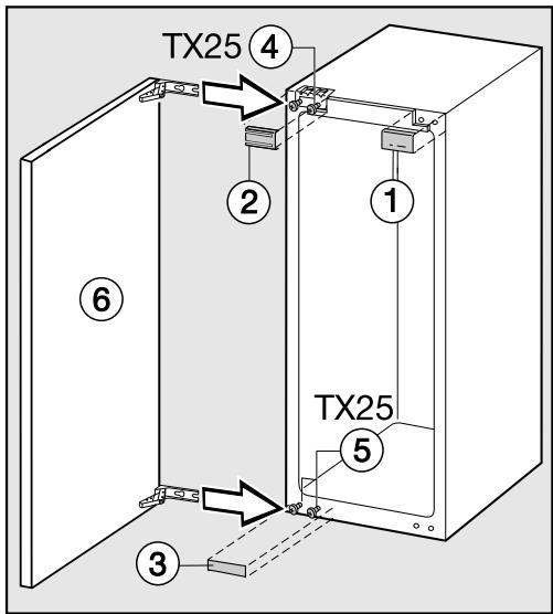 MIELE K36483IDF - Fixer les amortisseurs de porte - 2