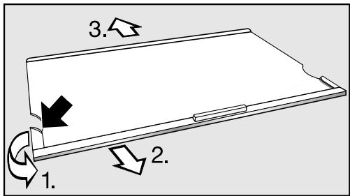 MIELE K36483IDF - Démonter la tablette extractible/tablette extractible éclairée - 1