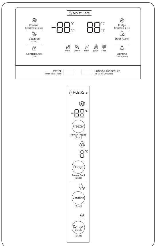 SAMSUNG RS58K6537SL - Réglages de température - 1