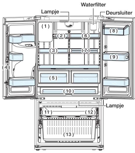 SAMSUNG RFG23UEBP - ONDERDELEN EN FUNCTIES - 1