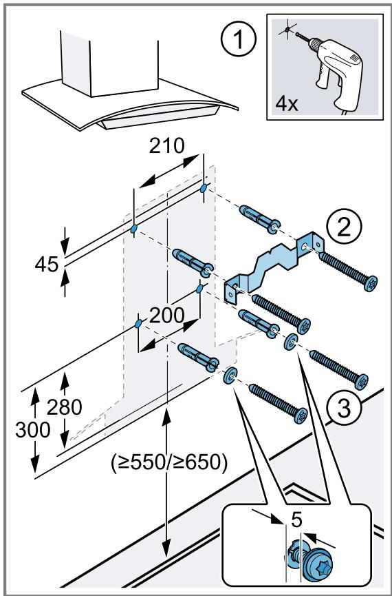 NEFF D95XAM2S0 - Préparation du mur - 2