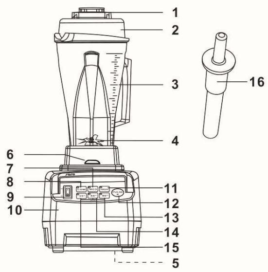 JTC TM-800A OMNIBLEND V PROFESSIONNEL 2 L - Geräteile - 1