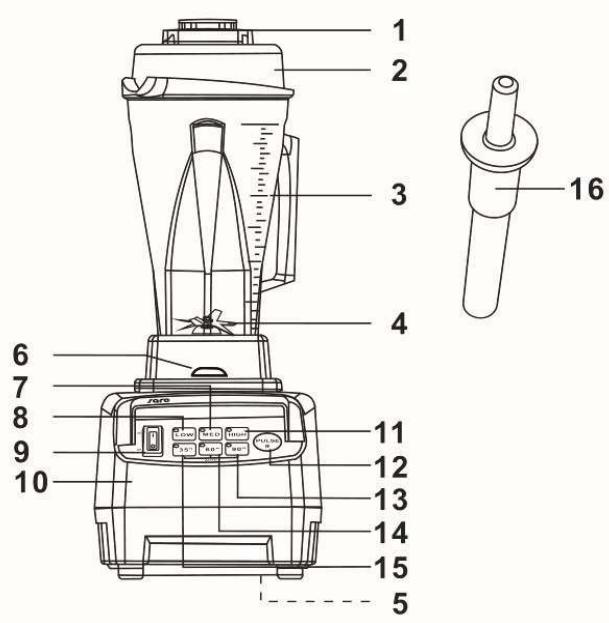 JTC TM-800A OMNIBLEND V PROFESSIONNEL 2 L - Device parts - 1