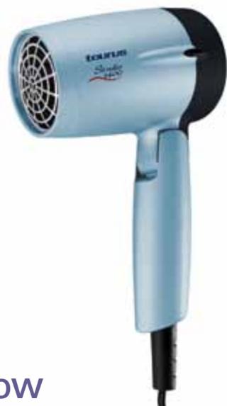 TAURUS 923001 CULINAIRE MYCOOK - Sèche-cheveux pliable 1400W. - 1