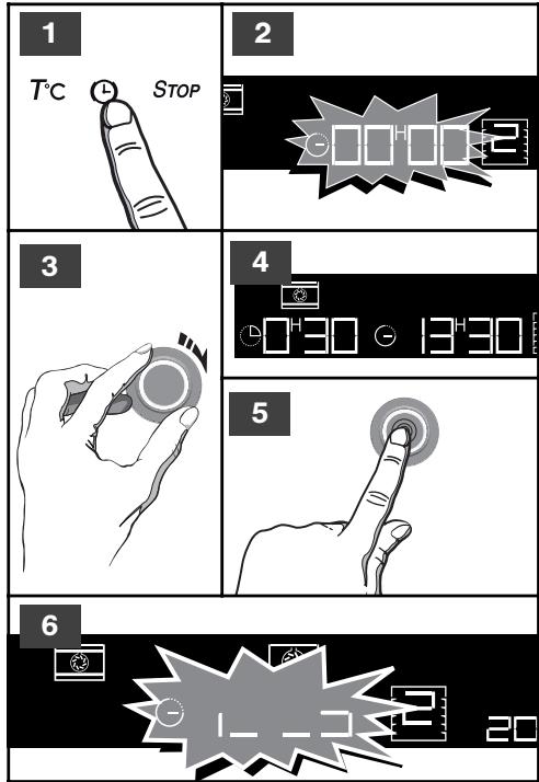 DE DIETRICH DOP1530X - After these 3 steps, oven heating is delayed so that cooking ends at 13:30. - 1