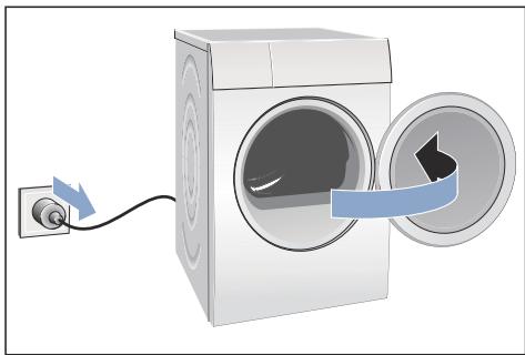 BOSCH WTYH7709ES - Changing the side on which the door is hinged - 1