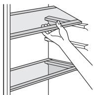 MEDION MD 37120 - Estrarre e reinserire i cassetti del vano congelatore, i cassetti del vano refrigeratore e i ripiani di vetro - 1