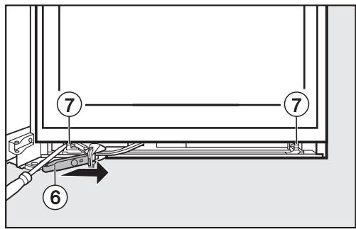 MIELE KFN 37432 ID - Démontage de l'amortisseur inférieur de fermeture de la porte : - 4