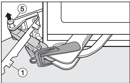 MIELE KFN 37432 ID - Démontage de l'amortisseur inférieur de fermeture de la porte : - 3