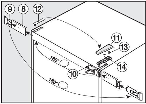 MIELE KFN 37432 ID - Démontage de l'amortisseur supérieur de fermeture de la porte : - 5