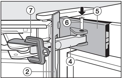 MIELE KFN 37432 ID - Montage de l'amortisseur supérieur de fermeture de la porte : - 4