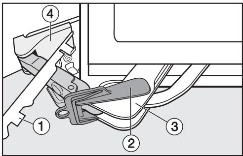 MIELE KFN 37432 ID - Démontage de l'amortisseur inférieur de fermeture de la porte : - 2