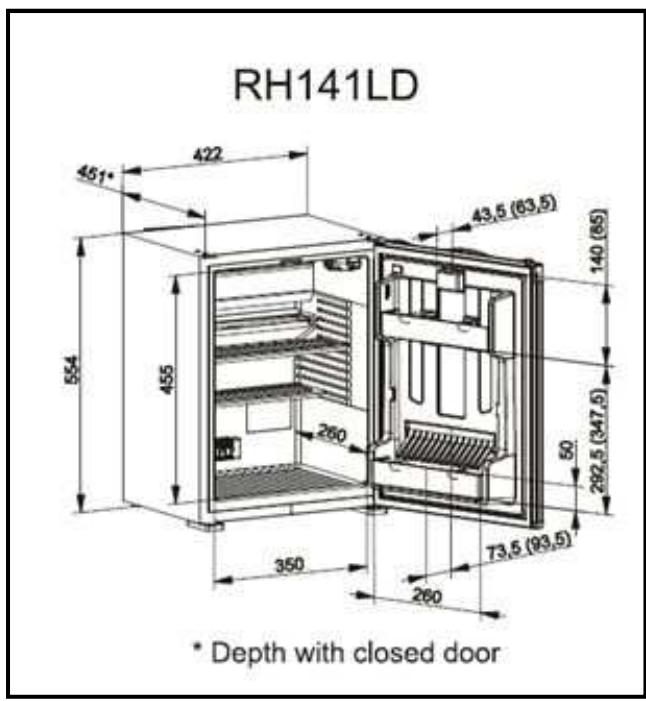 DOMETIC RH 141 LD - Technical Drawing - 1