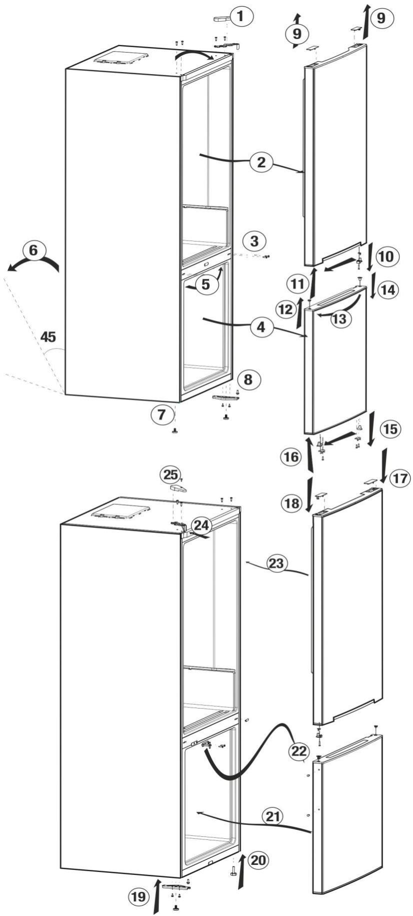 BEKO RCNA366I40ZXBN - Réversibilité de la porte - 1
