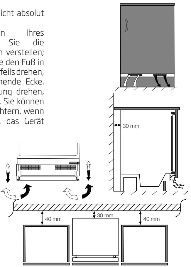 BEKO BU1203N - Kühlschrank unter einer Arbeitsplatte installieren, Fuß einstehen - 1