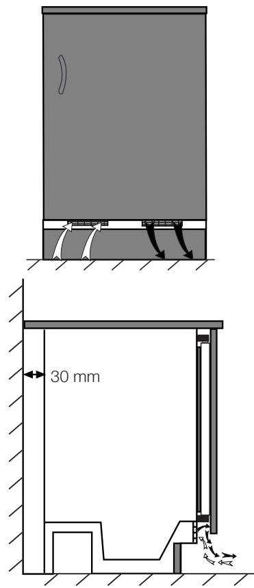BEKO BU1203N - Installation du réfrigérateur sous le plan de travail et réglage des pieds - 1
