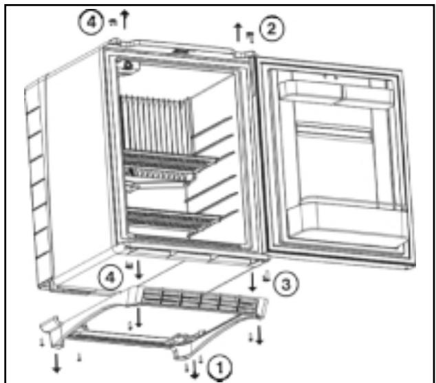 DOMETIC DS600B - Inverser le sens d'ouverture de la porte (Fig. 9-10) - 1