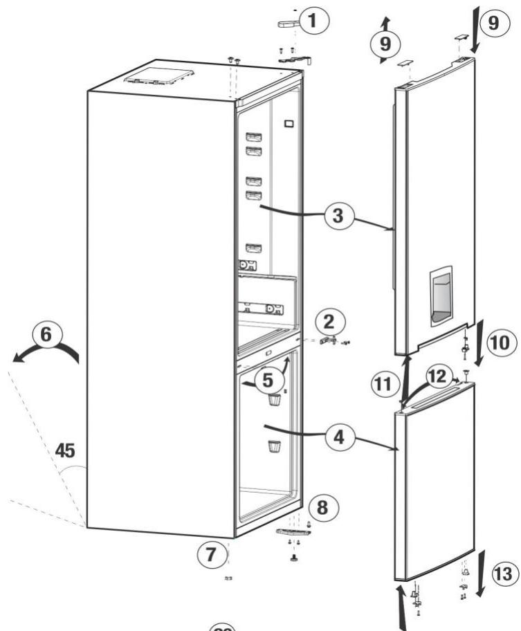 BEKO CRCSA366K40DXBN - Réversibilité de la porte - 1